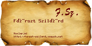 Fürszt Szilárd névjegykártya
